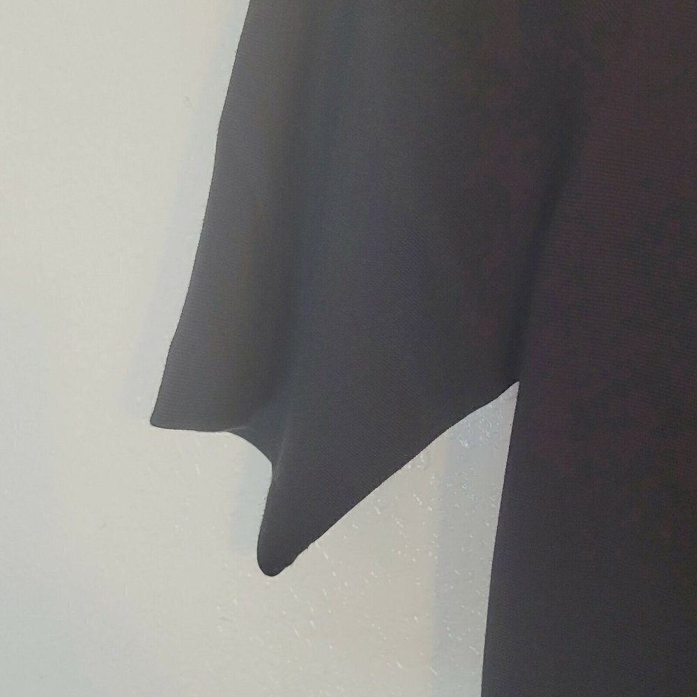 Ann Taylor Black Jersey Button Accent Jersey Midi Dress Size 0 Petite - Picture 8 of 12